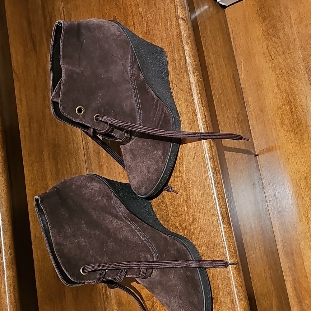 Franco Sarto Wedged Heel Leather Suede Boot